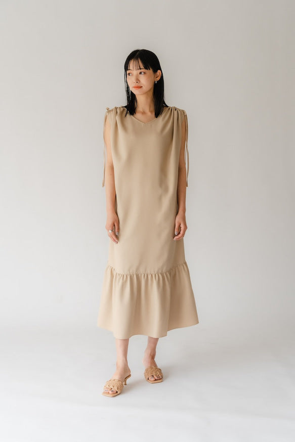 4way Tiered dress（Beige）