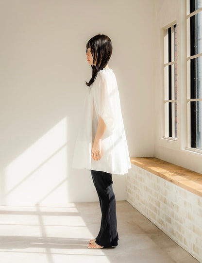 Shirring sleeves Tunic（White）