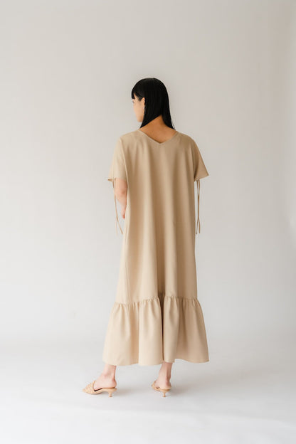 4way Tiered dress（Beige）