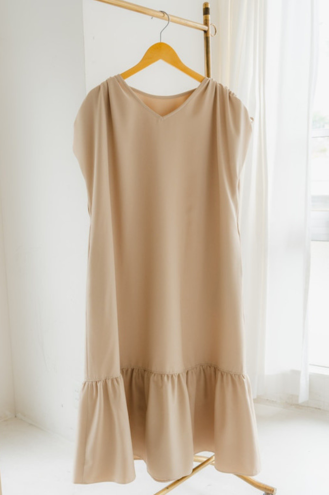 4way Tiered dress（Beige）